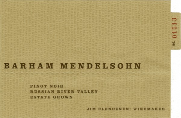 ABC - Barham Mendelsohn Pinot Noir- Label