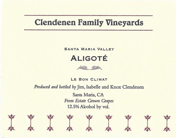 CFV - Aligote - Label